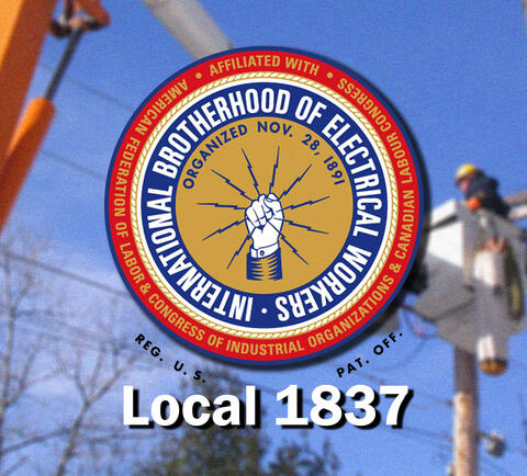IBEW Local 1837 logo with raised fist emblem by IBEW 1837