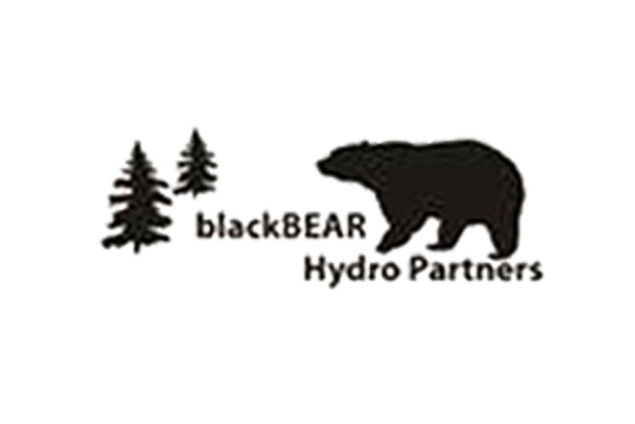 Black Bear Hydro Partners logo with bear and trees by IBEW 1837