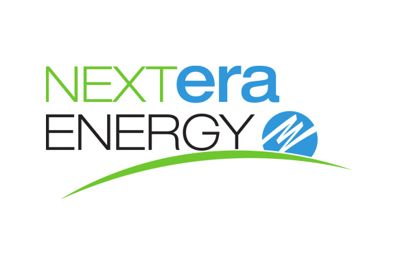 NextEra Energy logo on white background by IBEW 1837